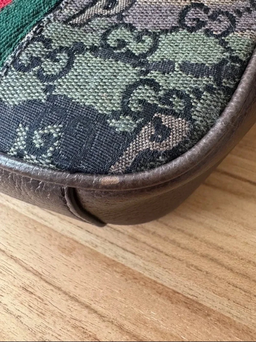 Gucci Green & Red Web Canvas Crossbody Bag